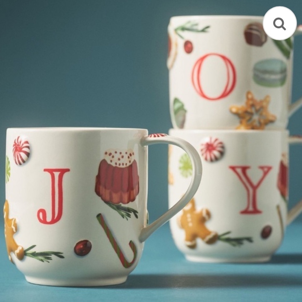 ANTHROPOLOGIE x Holifaye Stoneware “C” Monogram Mug NEW